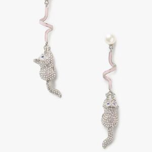 New Kate Spade x Disney Aristocats Marie Cat Drop Earrings